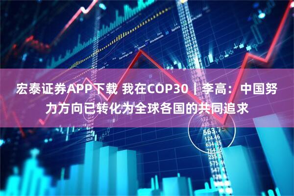 宏泰证券APP下载 我在COP30｜李高：中国努力方向已转化为全球各国的共同追求